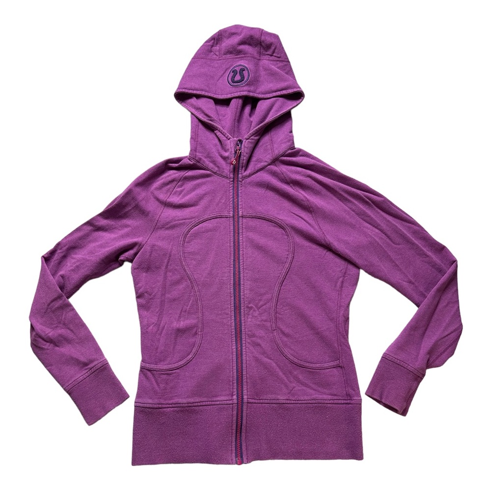 Lululemon Scuba Jacket Womens Size 8 Full Zip Hooded  Purple Logo
